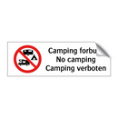 Camping forbudt No camping Camping verboten