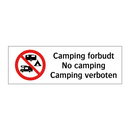 Camping forbudt No camping Camping verboten