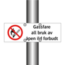 Gassfare all bruk av åpen ild forbudt