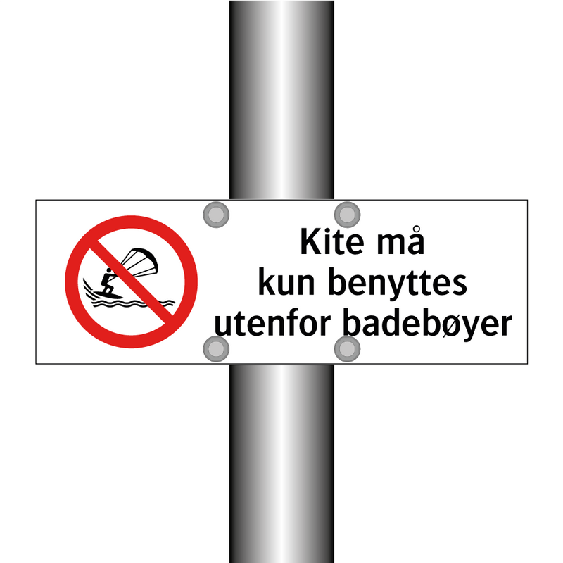 Kite må kun benyttes utenfor badebøyer & Kite må kun benyttes utenfor badebøyer