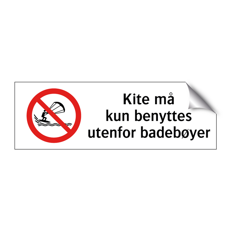 Kite må kun benyttes utenfor badebøyer & Kite må kun benyttes utenfor badebøyer