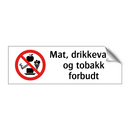 Mat drikkevarer og tobakk forbudt