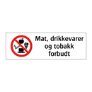 Mat drikkevarer og tobakk forbudt