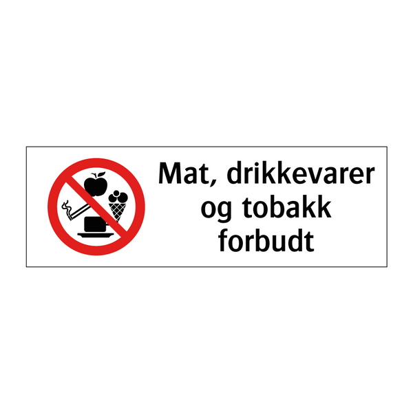 Mat drikkevarer og tobakk forbudt