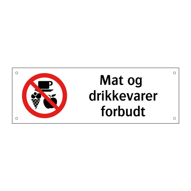 Mat og drikkevarer forbudt