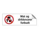 Mat og drikkevarer forbudt