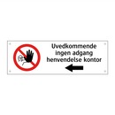 Uvedkommende ingen adgang henvendelse kontor - venstre