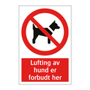 Lufting av hund er forbudt her