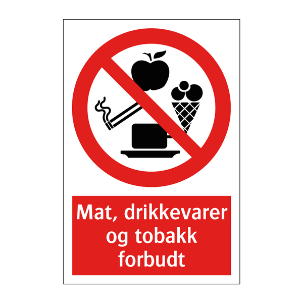 Mat drikkevarer og tobakk forbudt