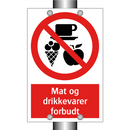 Mat og drikkevarer forbudt