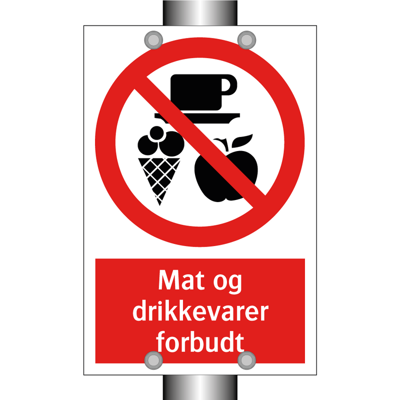 Mat og drikkevarer forbudt