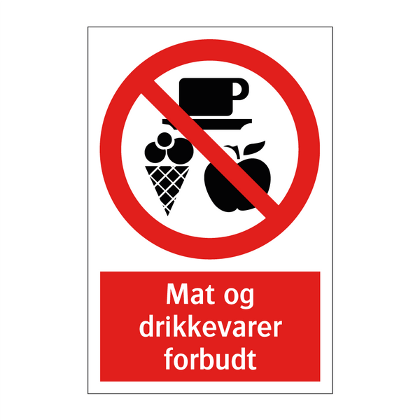 Mat og drikkevarer forbudt
