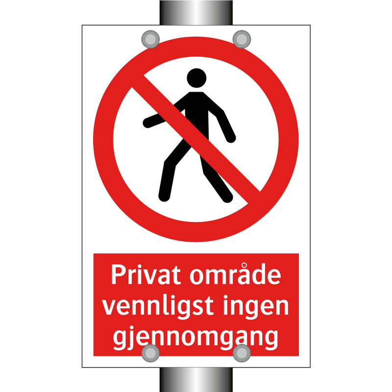 Privat område vennligst ingen gjennomgang