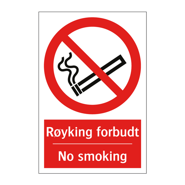Røyking forbudt no smoking & Røyking forbudt no smoking & Røyking forbudt no smoking