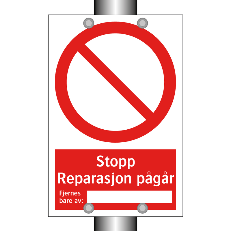 Stopp reparasjon pågår fjernes bare av & Stopp reparasjon pågår fjernes bare av