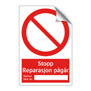 Stopp reparasjon pågår fjernes bare av