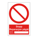 Stopp reparasjon pågår fjernes bare av