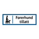Førerhund tillatt
