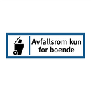 Avfallsrom kun for boende