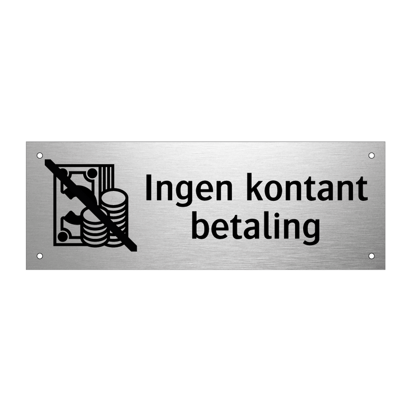 Ingen kontant betaling & Ingen kontant betaling