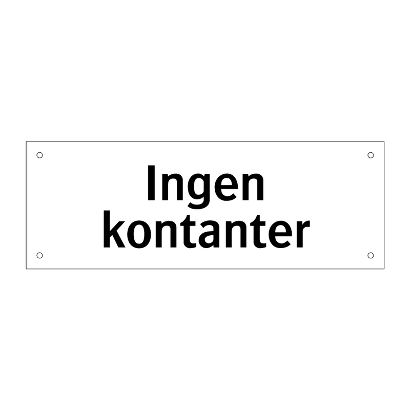 Ingen kontanter & Ingen kontanter