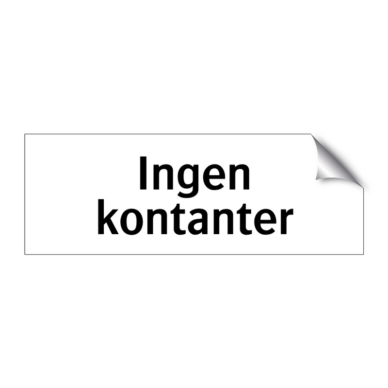 Ingen kontanter & Ingen kontanter