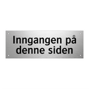 Inngangen på denne siden & Inngangen på denne siden
