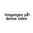 Inngangen på denne siden & Inngangen på denne siden