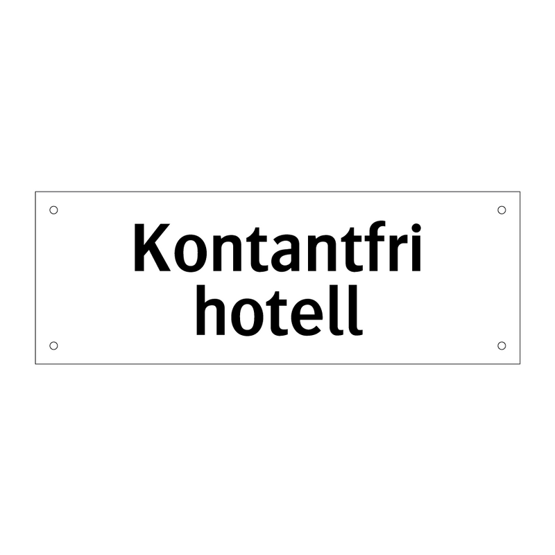 Kontantfri hotell & Kontantfri hotell