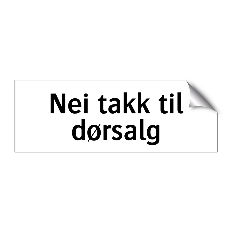 Nei takk til dørsalg & Nei takk til dørsalg