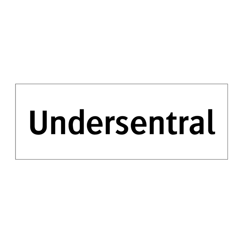 Undersentral & Undersentral & Undersentral & Undersentral