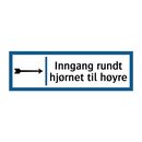 Inngang rundt hjørnet til høyre