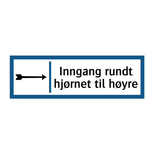 Inngang rundt hjørnet til høyre