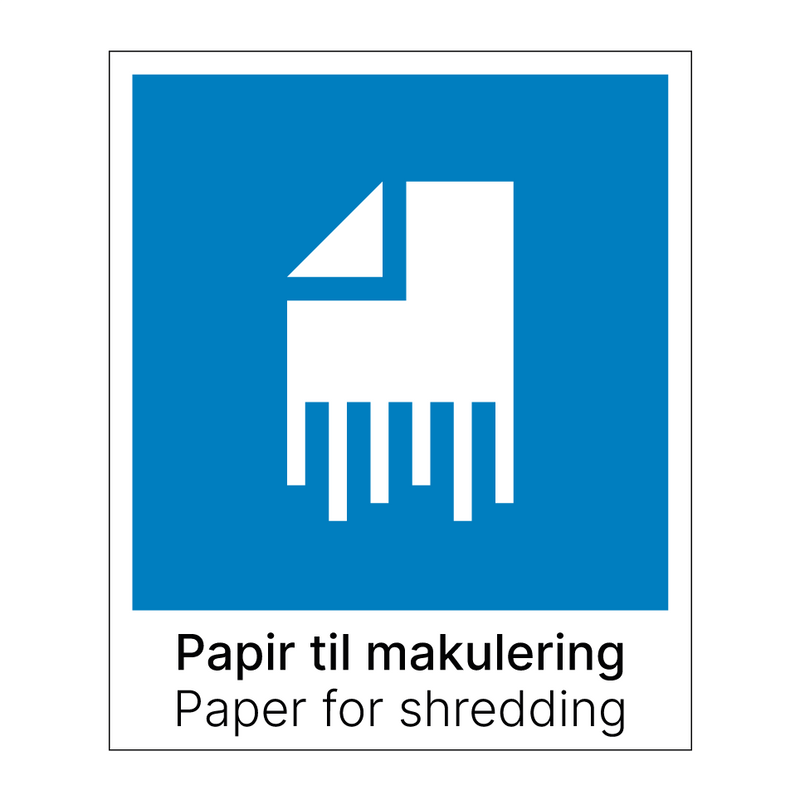 Papir til makulering - Paper for shredding & Papir til makulering - Paper for shredding