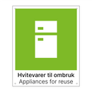 Hvitevarer til ombruk - Appliances for reuse
