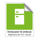 Hvitevarer til ombruk - Appliances for reuse