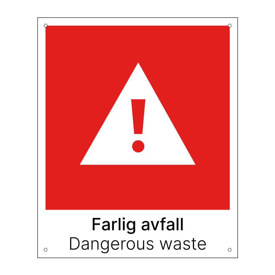 Avfall Sign Farlig avfall … skilt | Kjøp Online | SignOnline