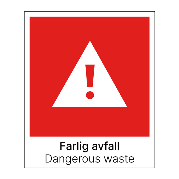 Farlig avfall - Dangerous waste & Farlig avfall - Dangerous waste & Farlig avfall - Dangerous waste