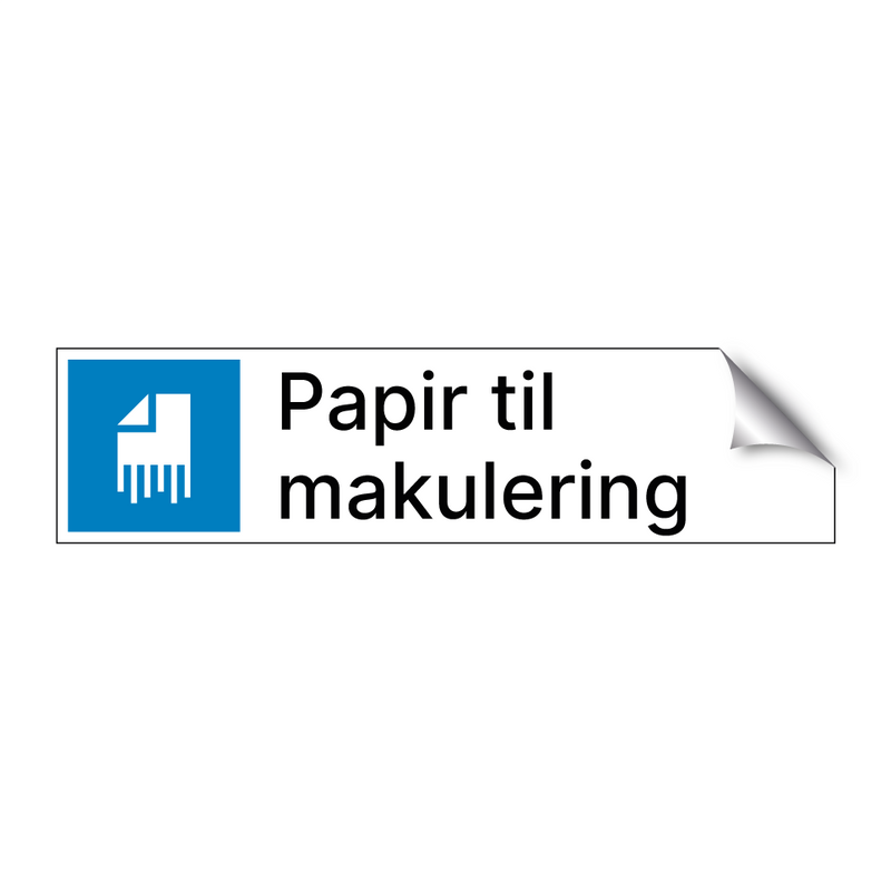 Papir til makulering & Papir til makulering