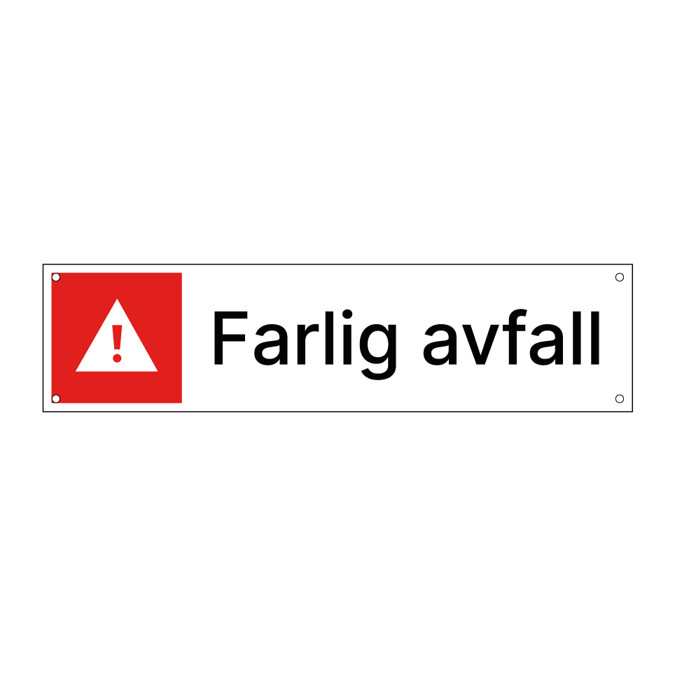 Avfall Sign Farlig avfall skilt | Kjøp Online | SignOnline