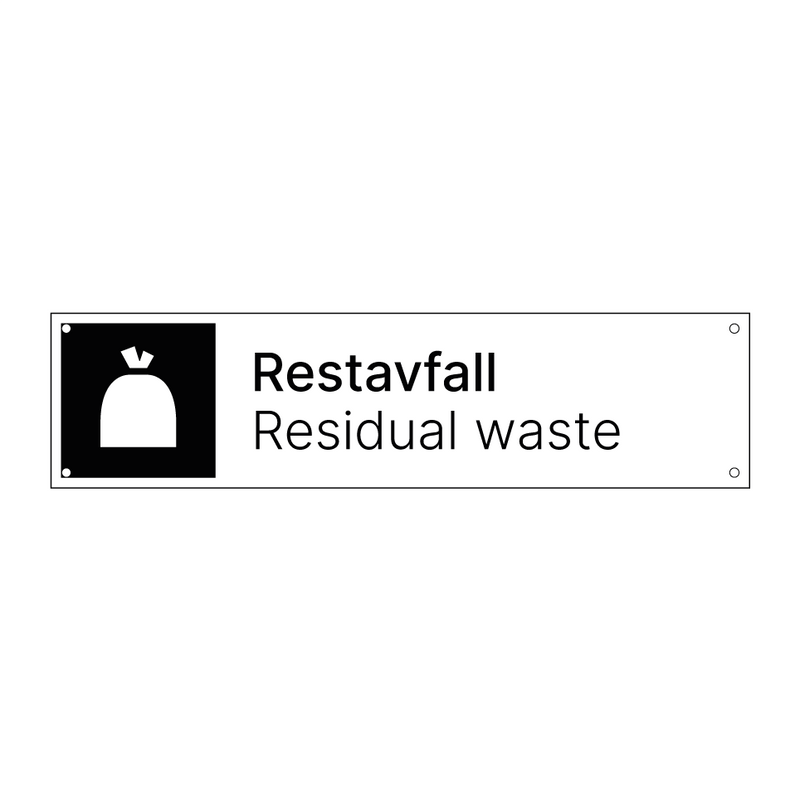 Restavfall Sign Restavfall - Residual waste skilt | Kjøp Online | SignOnline
