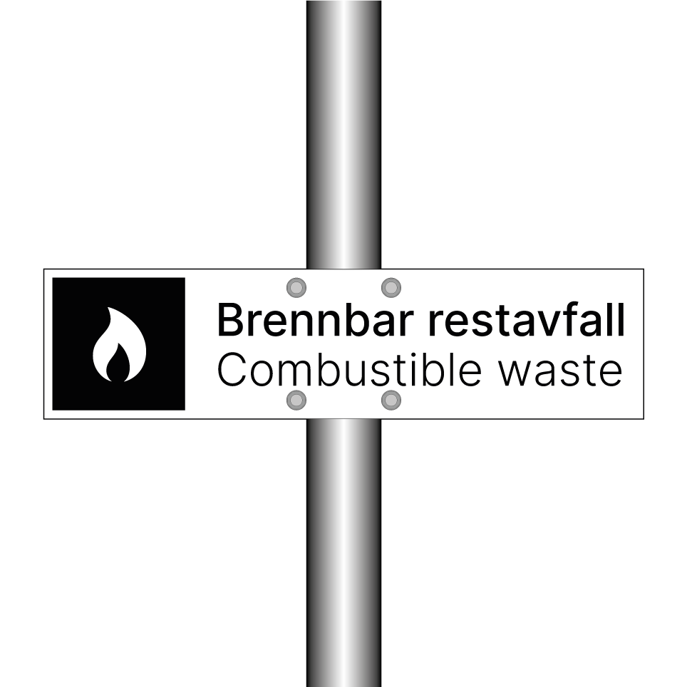 Restavfall Sign Brennbar restavfall - Combu skilt | Kjøp Online | SignOnline