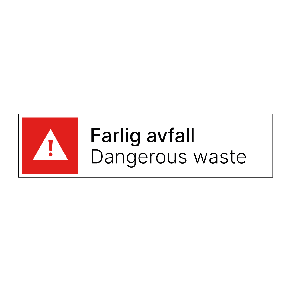 Farlig avfall … skilt | Kjøp Online | SignOnline