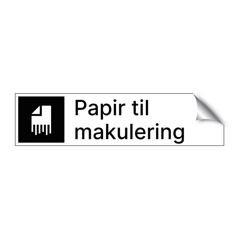 Papir til makulering & Papir til makulering