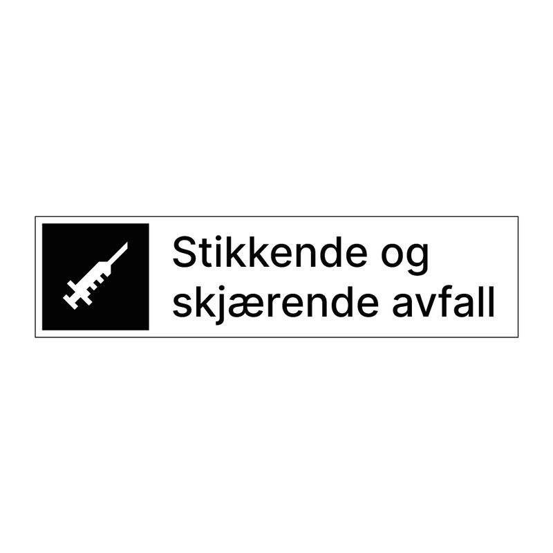 Stikkende og skjærende avfall & Stikkende og skjærende avfall & Stikkende og skjærende avfall