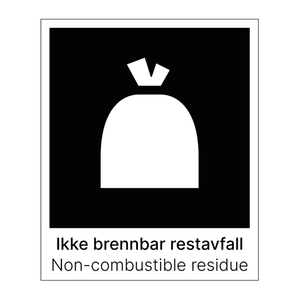 Ikke brennbar rest - Non-combustible residue & Ikke brennbar rest - Non-combustible residue