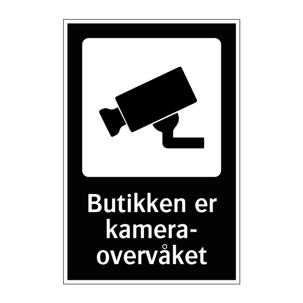 Butikken er kameraovervåket & Butikken er kameraovervåket & Butikken er kameraovervåket