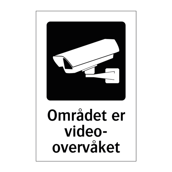 Området er video-overvåket & Området er video-overvåket & Området er video-overvåket