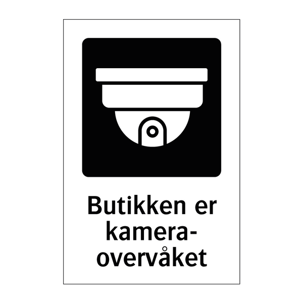 Butikken er kameraovervåket & Butikken er kameraovervåket & Butikken er kameraovervåket