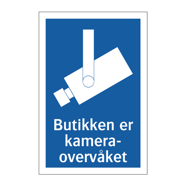 Butikken er kameraovervåket & Butikken er kameraovervåket & Butikken er kameraovervåket